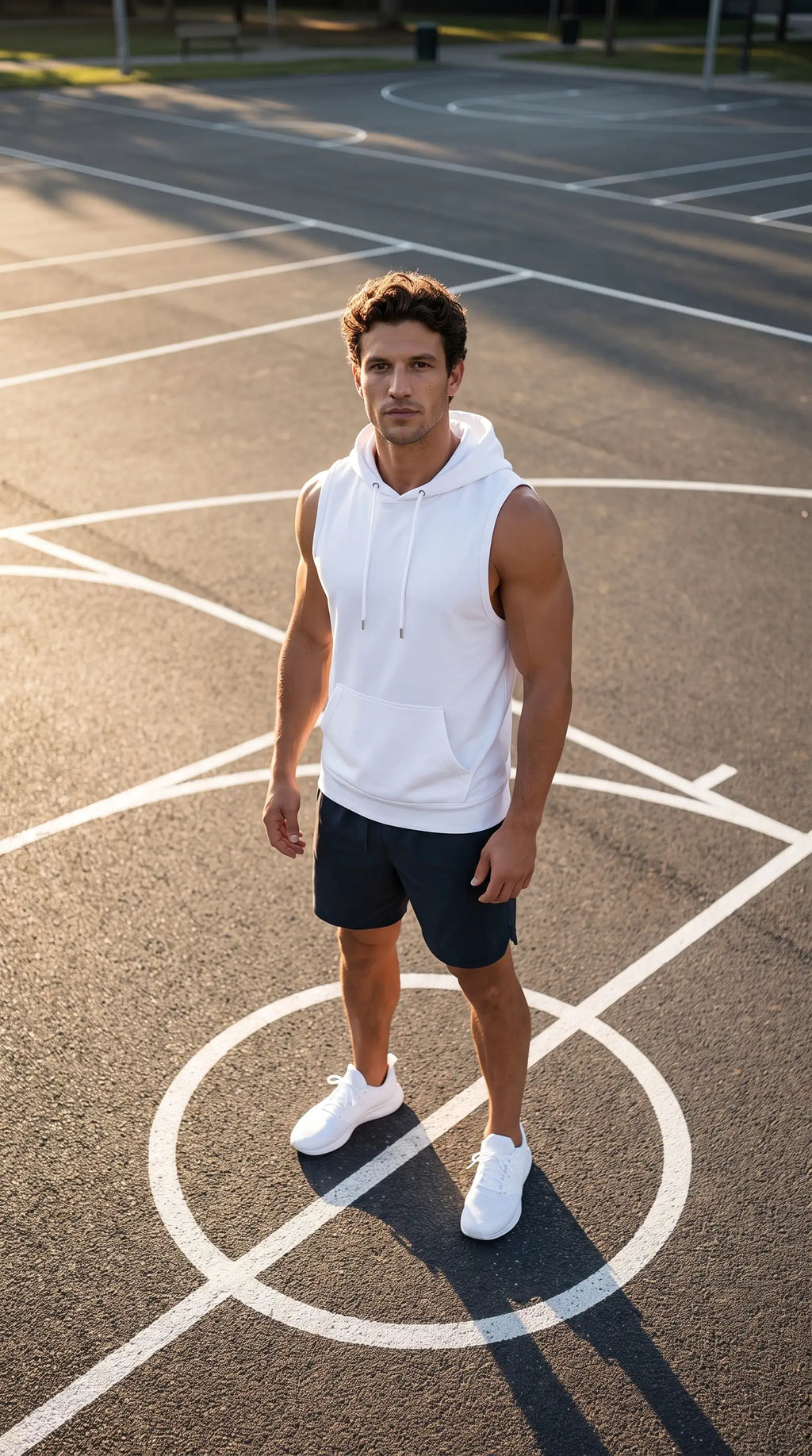 New Summer Men's Muscle Hoodie Vest Sleeveless