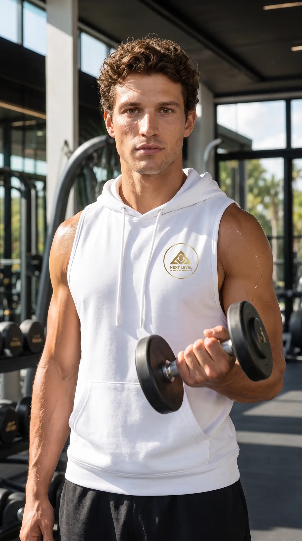 New Summer Men's Muscle Hoodie Vest Sleeveless