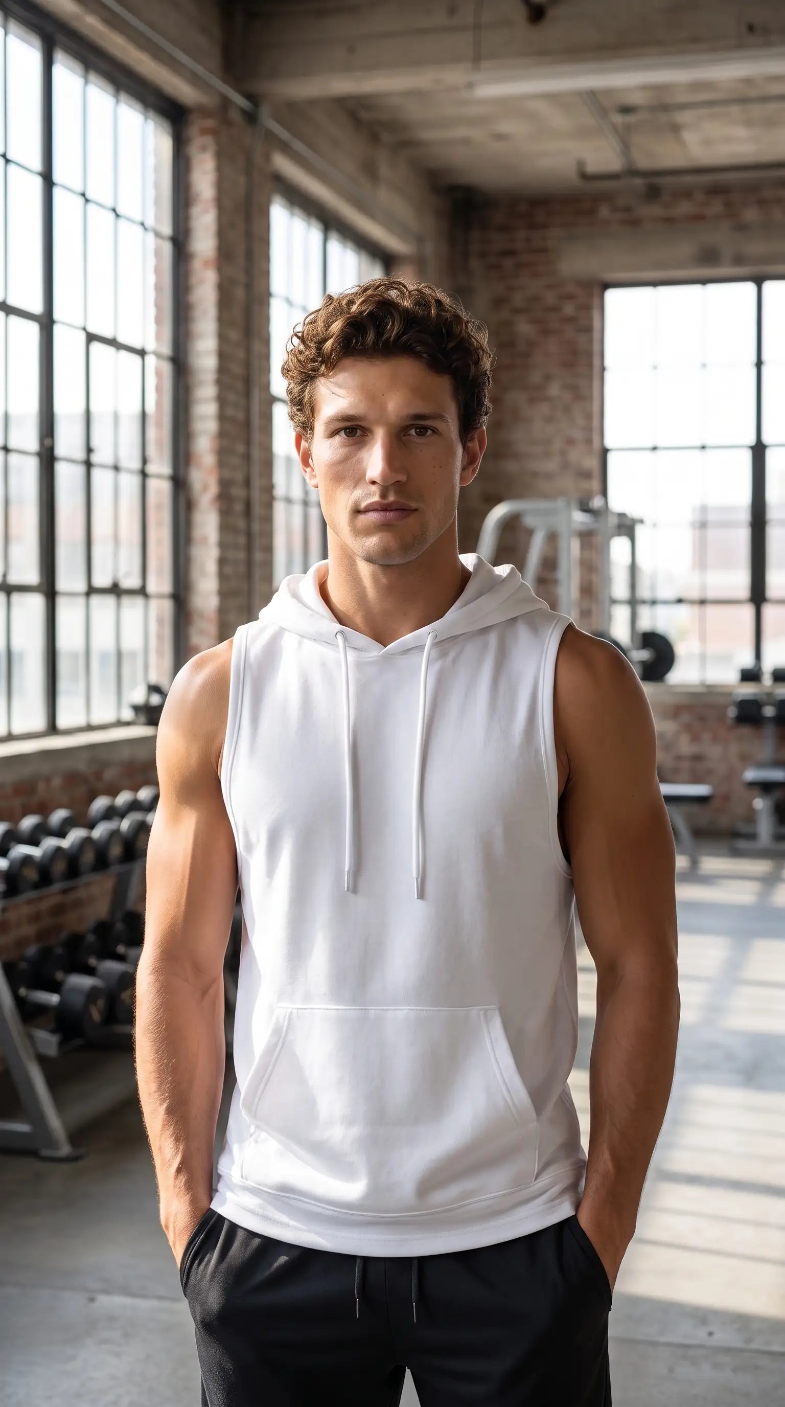 New Summer Men's Muscle Hoodie Vest Sleeveless