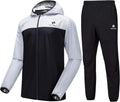 Men's Full Body Sauna Suit – Premium Sweat Suit for Gym & Cardio featuring a black and white jacket and pants set.