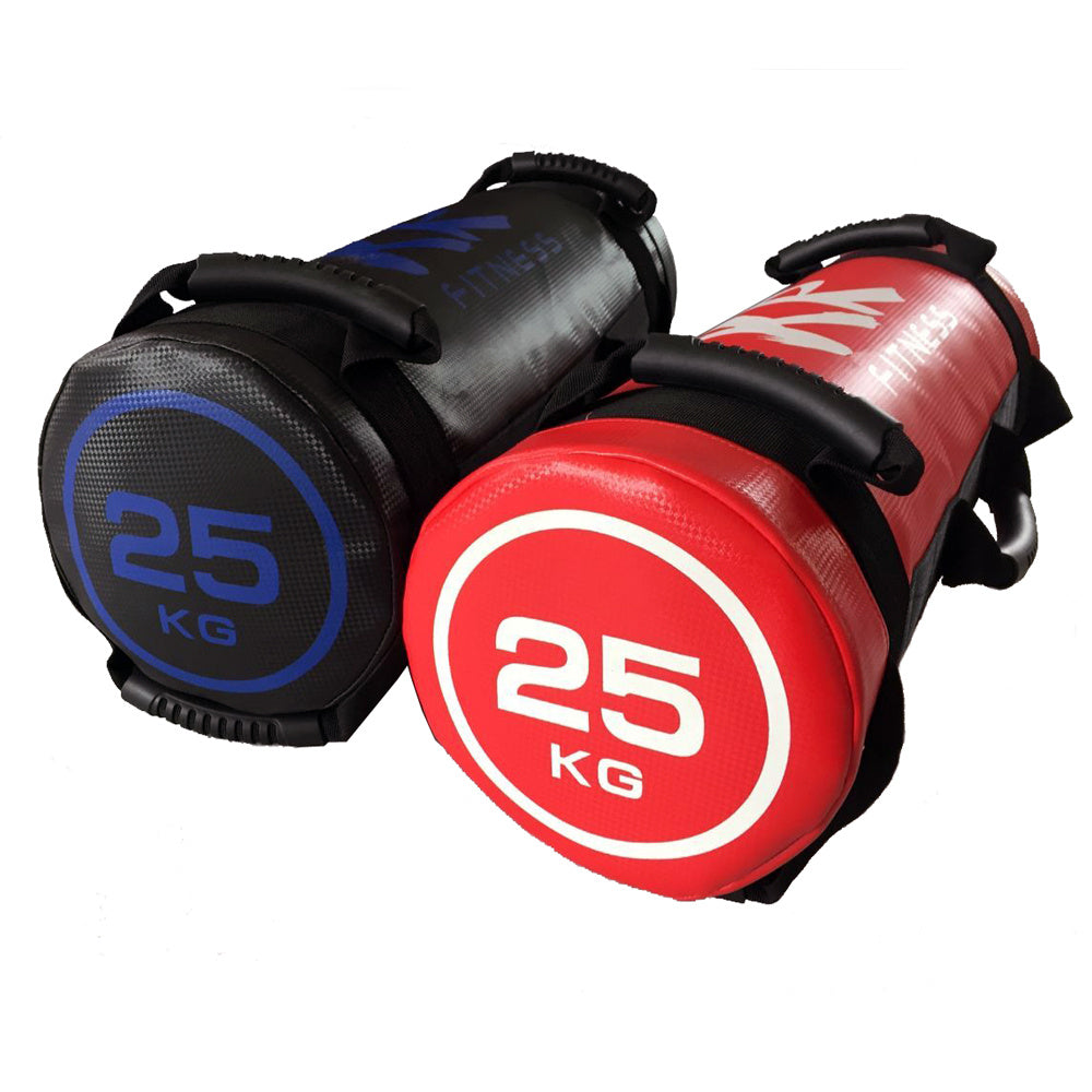 Physical Training Strength Packs Fitness Building Sandbags in Vigor Red and Cool Black, 25KG each.