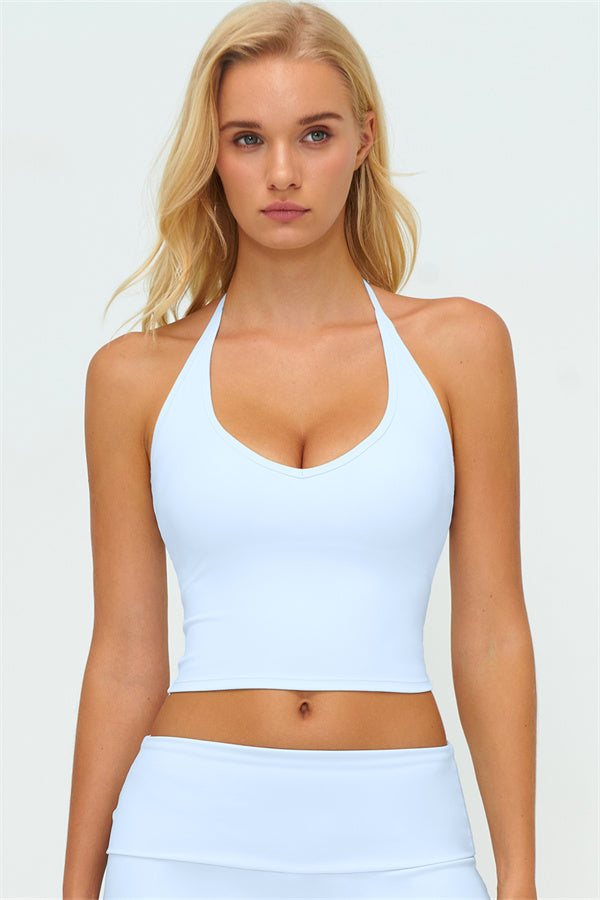 Twirl Zip Jacket Halter Tank Top & Straight‑Leg Pants Set | High-End 3‑Piece Activewear – Fitglutes