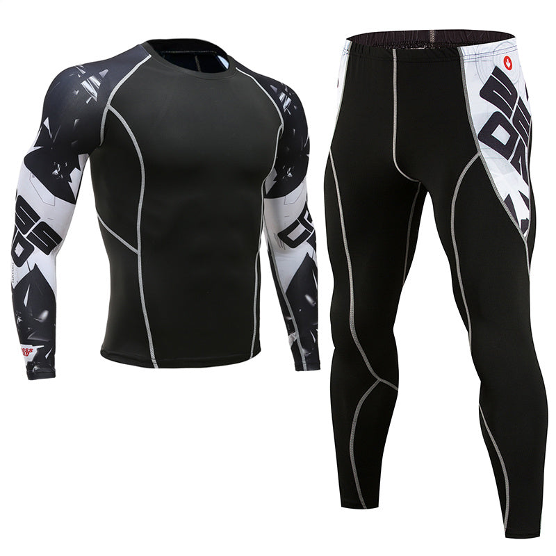 Sportswear quick-drying running suit featuring a long-sleeve top and fitted pants for athletes and fitness enthusiasts.