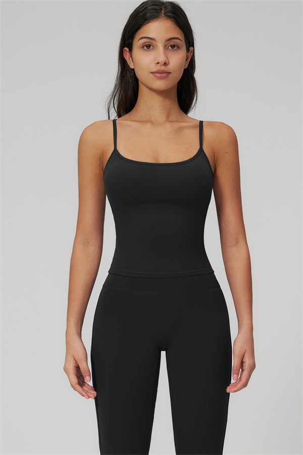 The Rapture Tank Top Flared Leggings 2-Piece Set featuring a black tank top and matching leggings.