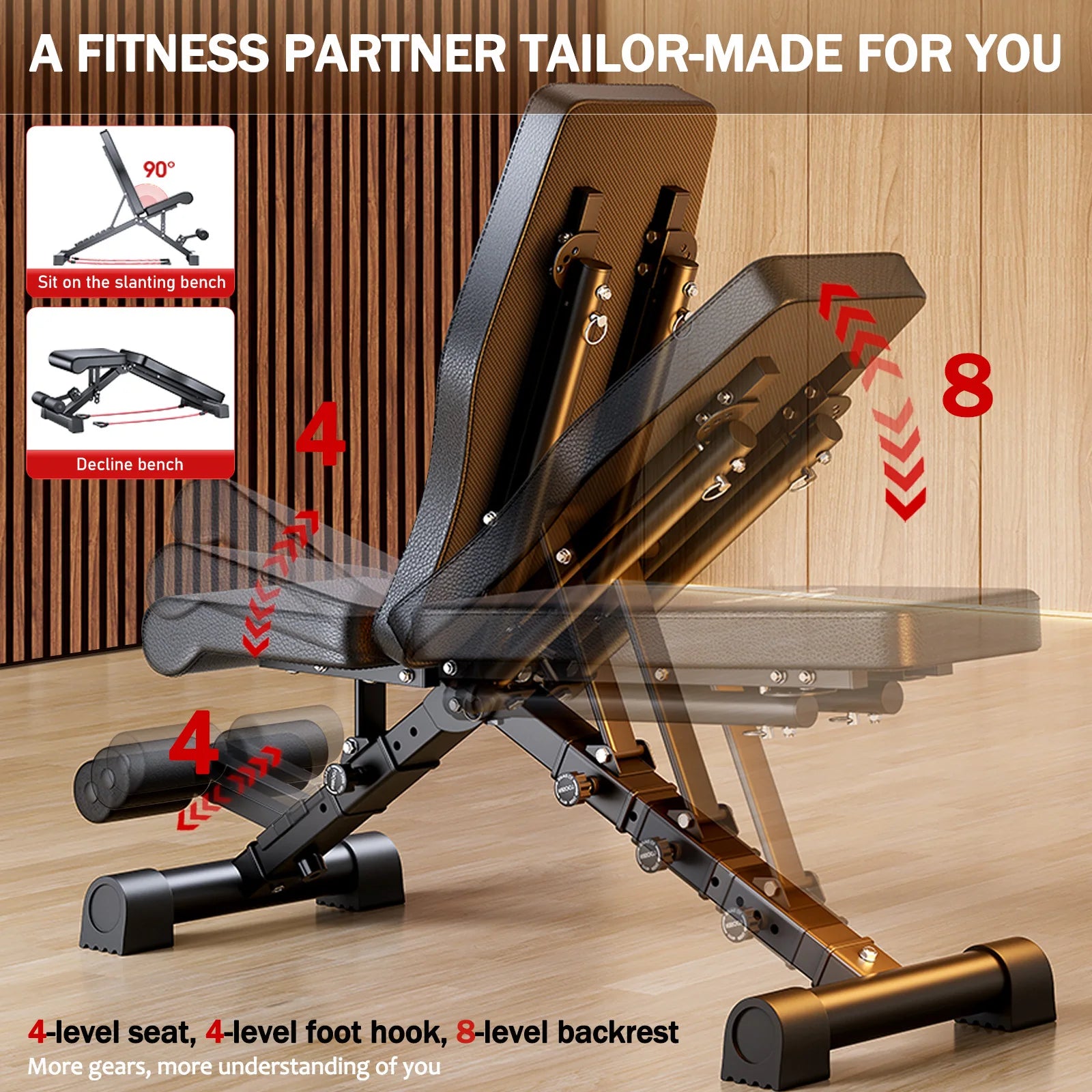 Weight Bench for Full Body Workout Multifunctional Strength Training Dumbbell Bench Press Adjustable Foldable 1000 Lbs Capacity