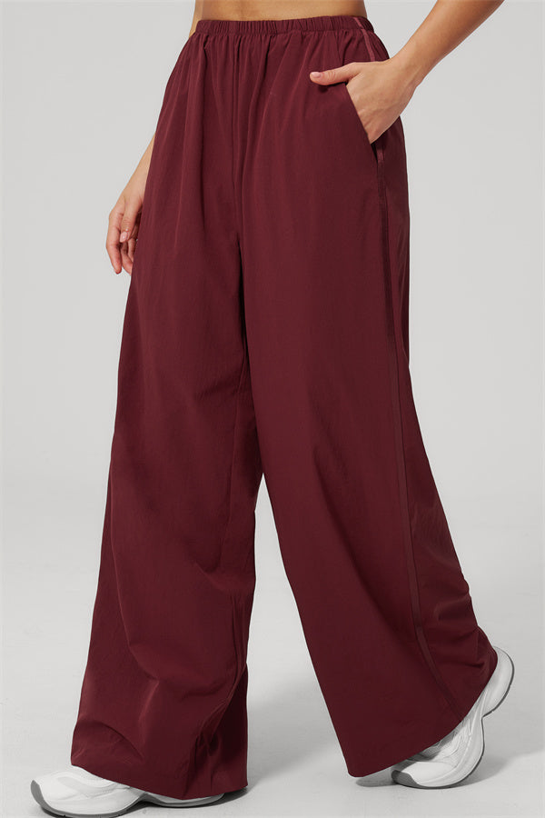 The Spunk UV protection Jacket Sweatpants 2-Piece Set featuring relaxed fit sweatpants in burgundy color.