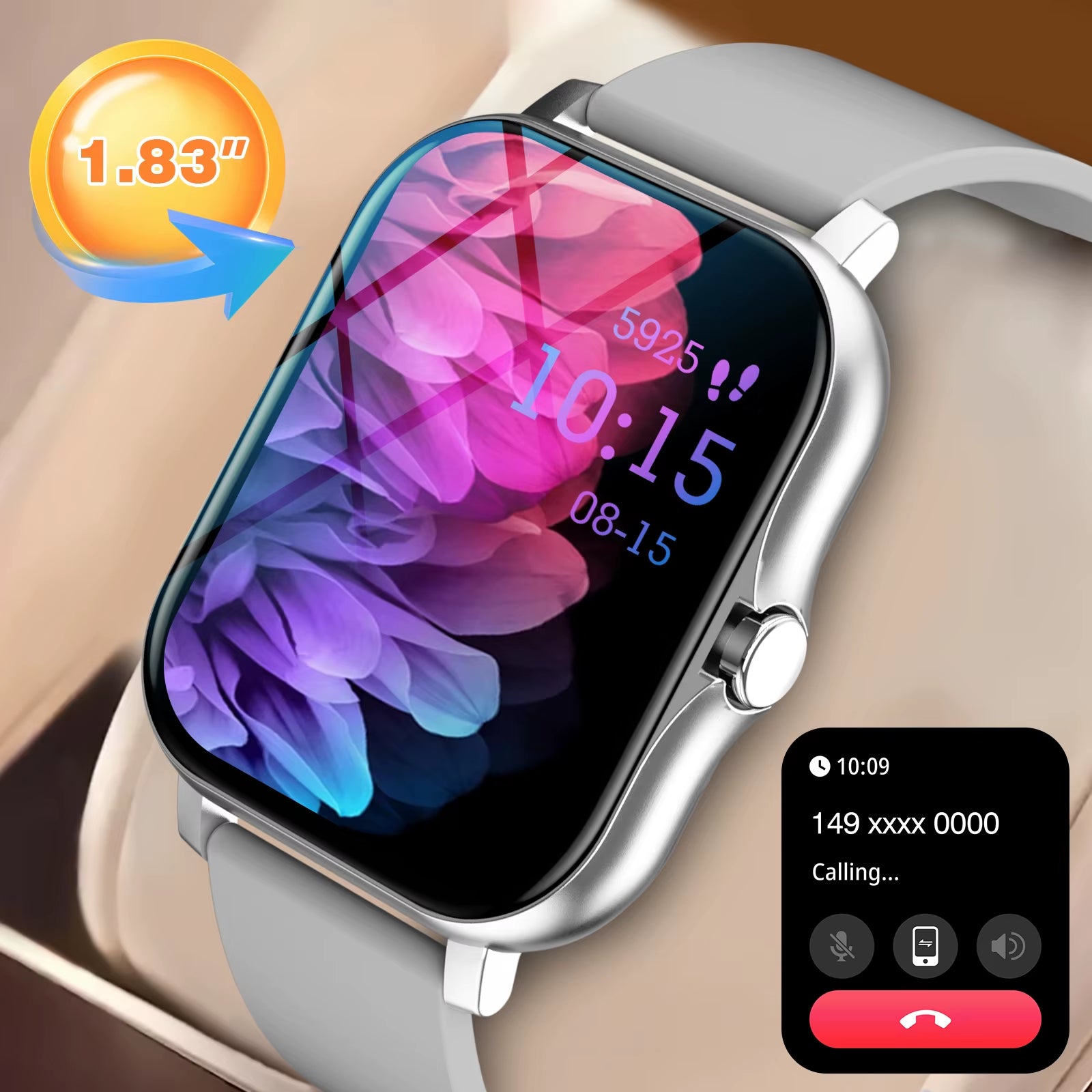 Smartwatch, Phone Answering/Calling, Multi-Sport Mode, Message Reminder View, Suitable for Men/Women