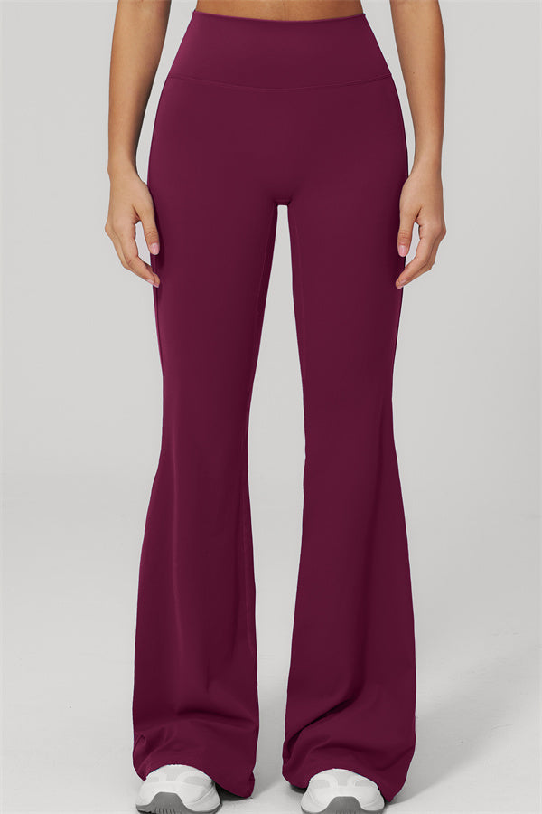 The Rapture Tank Top Flared Leggings 2-Piece Set featuring fitted flared leggings in burgundy.