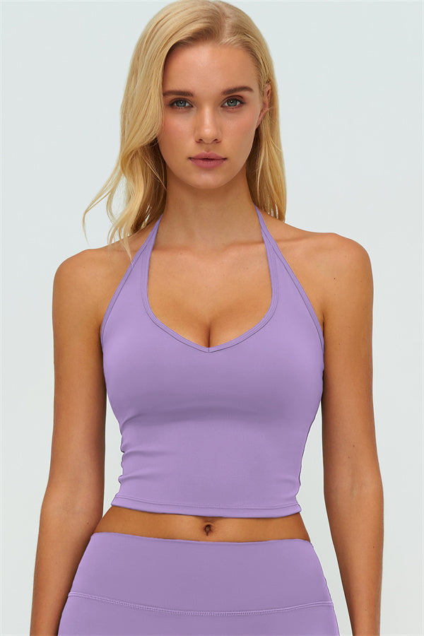 Twirl Zip Jacket Halter Tank Top & Straight‑Leg Pants Set | High-End 3‑Piece Activewear – Fitglutes