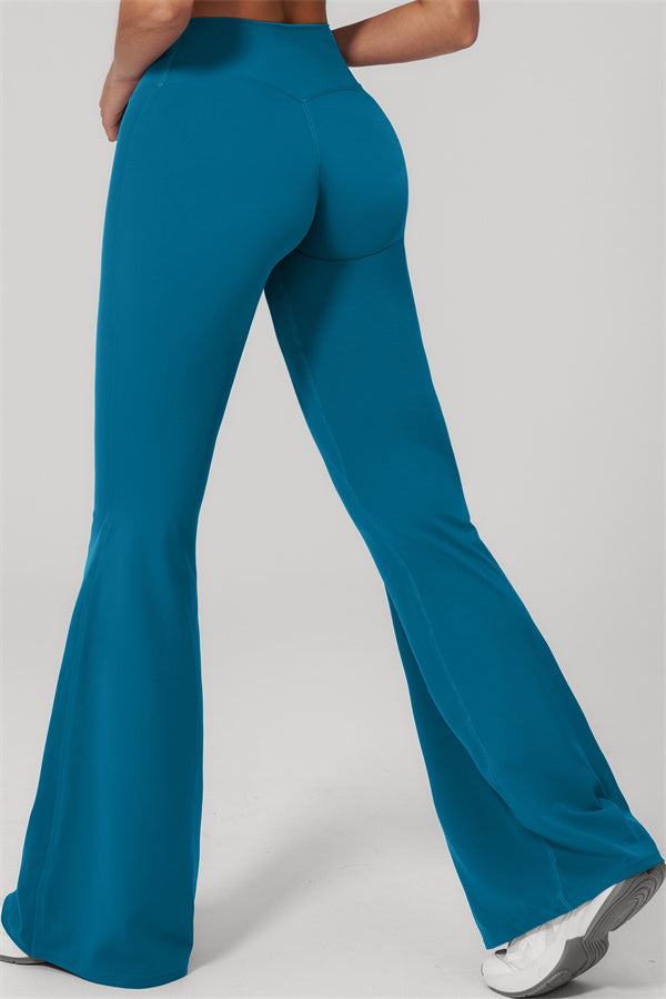 The Rapture Tank Top Flared Leggings 2-Piece Set showcasing flared leggings in vibrant teal color.
