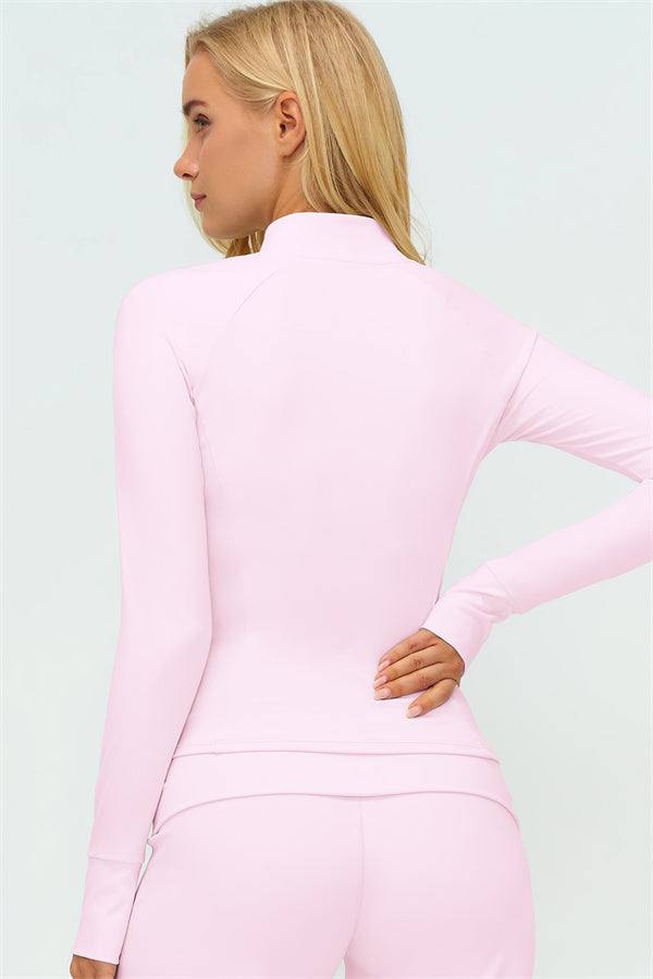 Twirl Zip Jacket Halter Tank Top & Straight‑Leg Pants Set | High-End 3‑Piece Activewear – Fitglutes