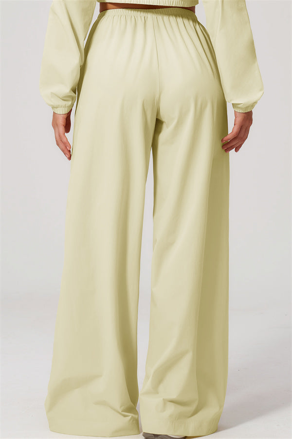 The Spunk UV protection Jacket Sweatpants 2-Piece Set featuring relaxed fit sweatpants in light yellow.