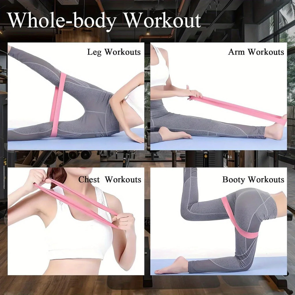 Home Gym Leg & Hip Toning System 11pcs Resistance Bands Set for whole-body workouts including leg, arm, chest, and booty exercises.