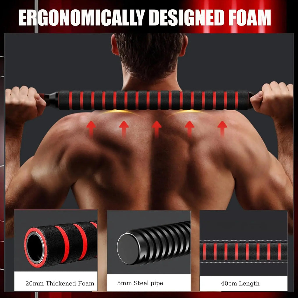 Ergonomically designed foam on the 5-44 lbs. Adjustable Dumbbell to Barbell Set enhancing grip and comfort during workouts.