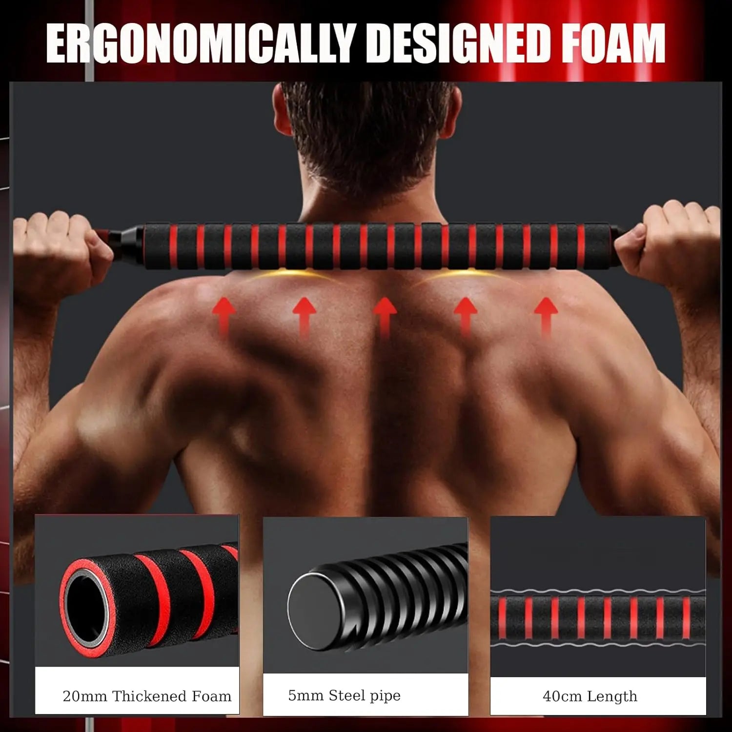 Ergonomically designed foam on the 5-44 lbs. Adjustable Dumbbell to Barbell Set enhancing grip and comfort during workouts.