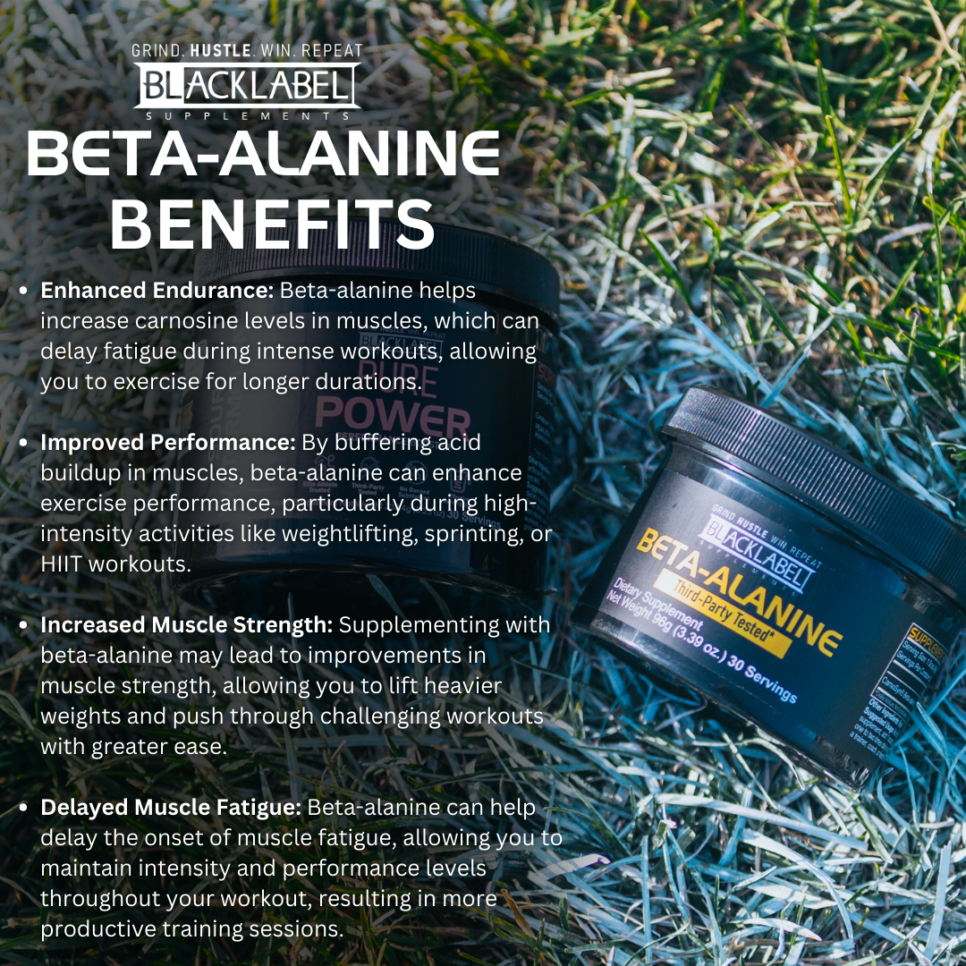 BETA ALANINE POWER FROM BLACKLABEL SUPPLEMENTS benefits including enhanced endurance and improved performance