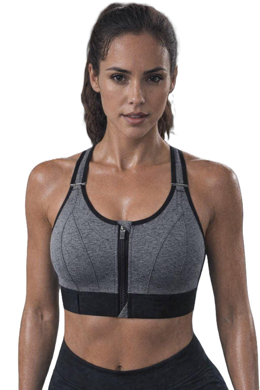 Front-Zip High-Impact Sports Bra - Adjustable Support for Active Women