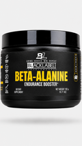 BETA ALANINE POWER FROM BLACKLABEL SUPPLEMENTS dietary supplement container showcasing endurance booster features.
