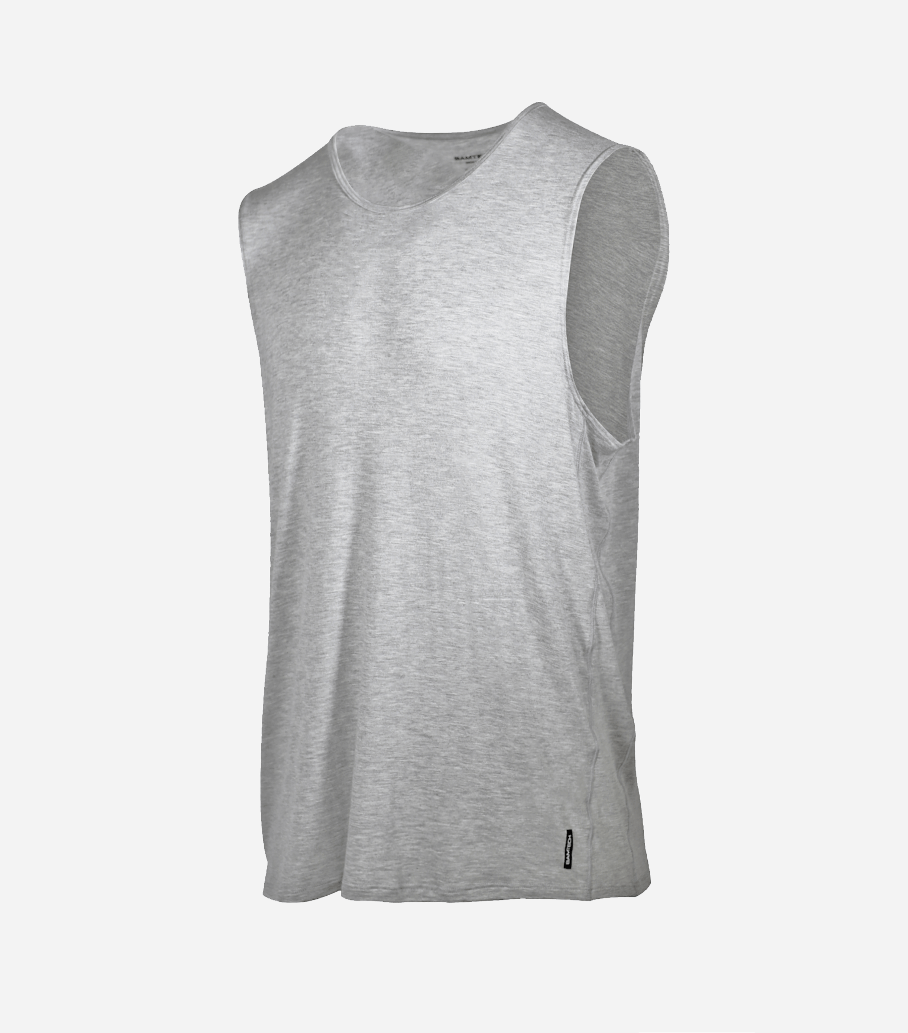 Bamboo Aerotech Tank Top Made in the USA in light gray, perfect for comfort and active wear.