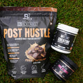 STARTER STACK ESSENTIAL SUPPLEMENT with Post Hustle, Creatine, and Pure Hydrate on grass.