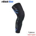 Padded Compression Leg Sleeve – Knee & Shin Protection for Sports & Training in Black Blue color, designed for athletes.