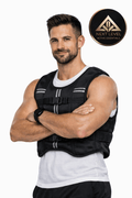 Adjustable Weighted Training Vest for Running & Strength for Men & Women – Adjustable Load Training Vest for Running & Strength, worn by a fit Male Personal Trainer.