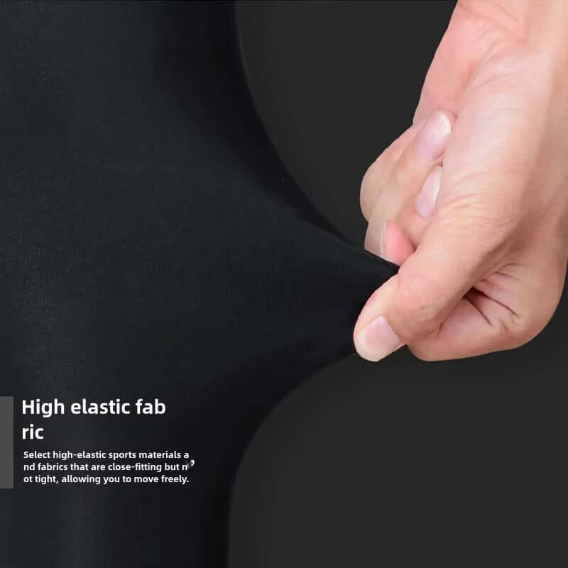 Men's Recovery Compression Tights – Quick-Dry Running Tights & Workout Leggings showcasing high elastic fabric for flexibility.