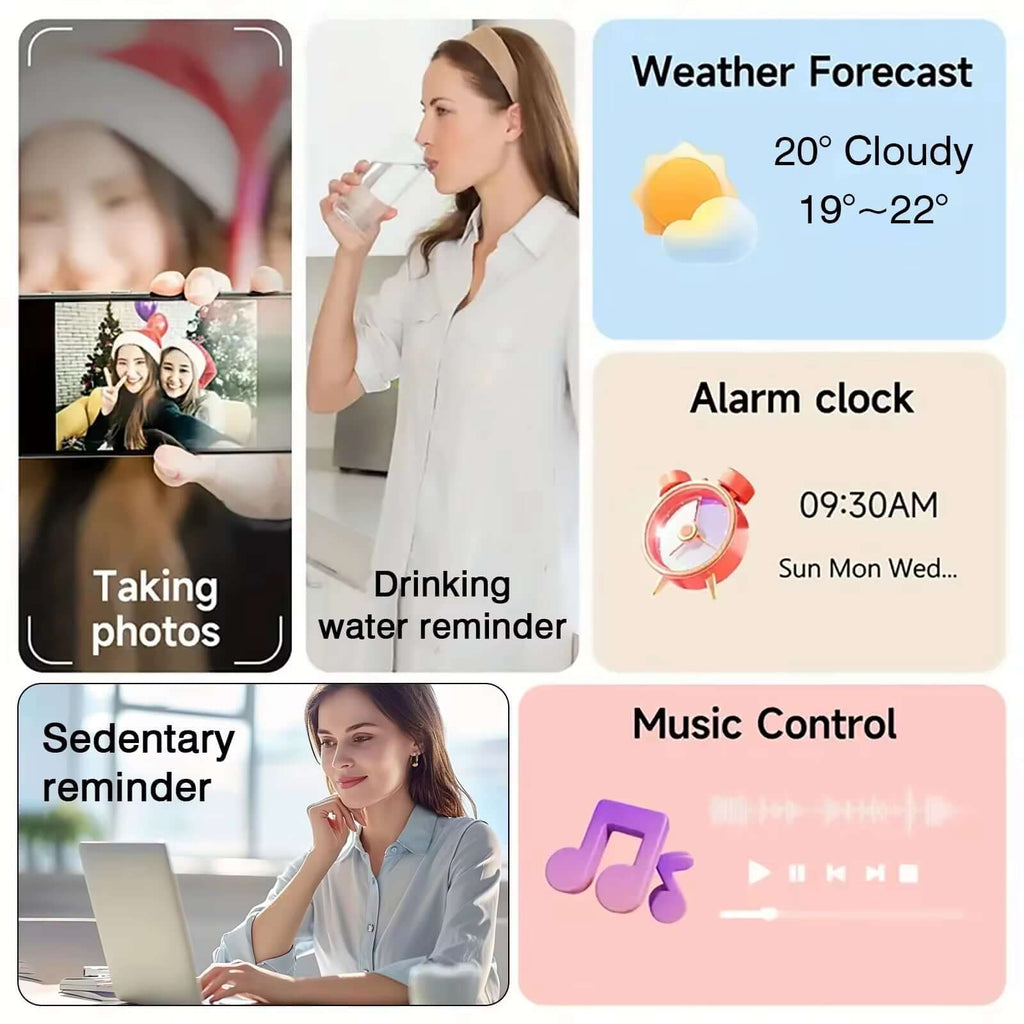 Fitness Smartwatch – Bluetooth Calling, Full Touch Screen, Multi-Sport Tracking features like weather forecast, alarm, and music control.