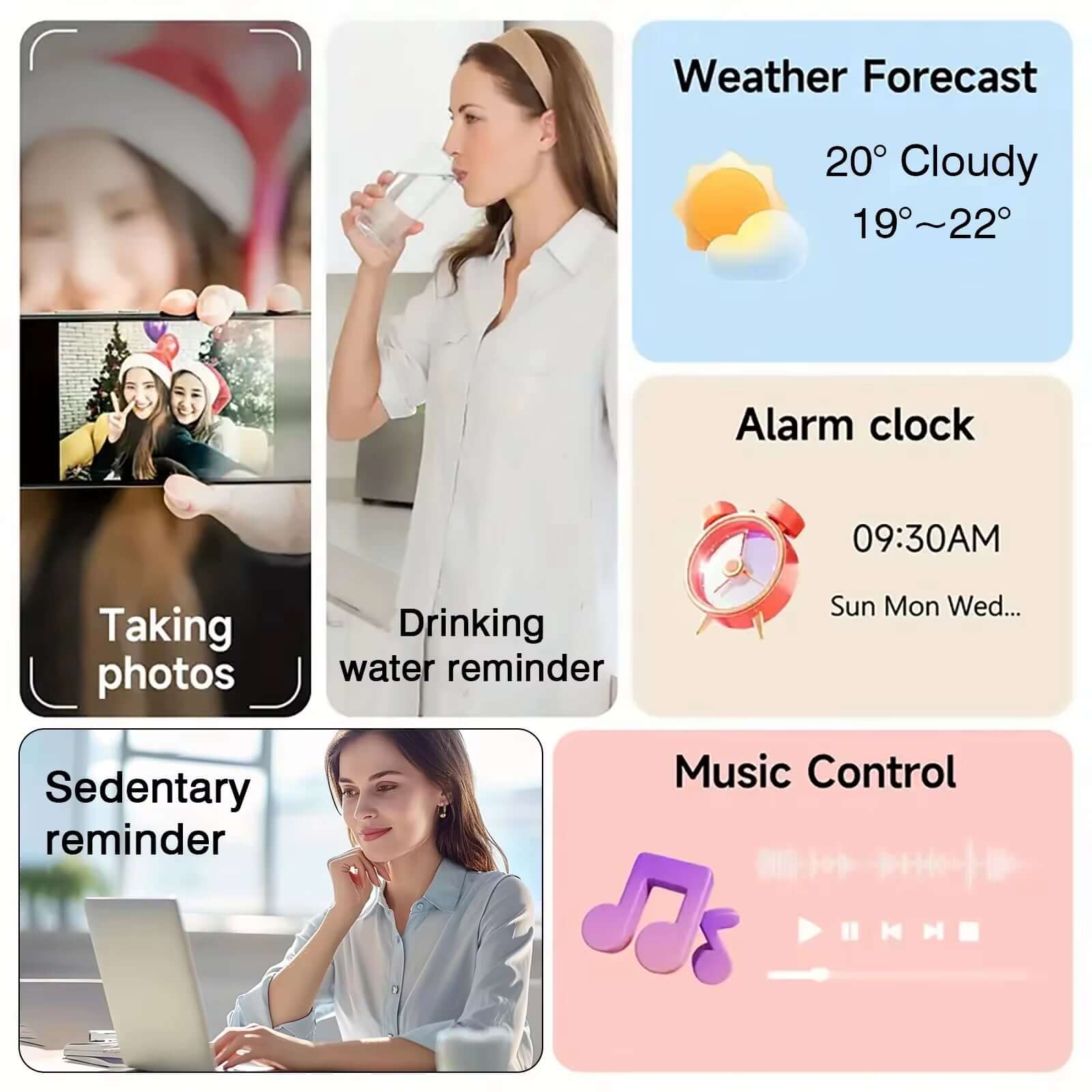 Fitness Smartwatch – Bluetooth Calling, Full Touch Screen, Multi-Sport Tracking features like weather forecast, alarm, and music control.