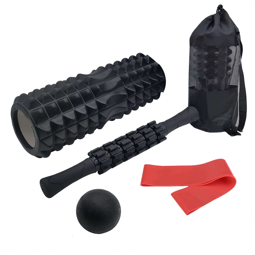 High-Density 5-in-1 Foam Roller Set - Complete Active Recovery System for Whole Body including foam roller, muscle roller, and accessories.