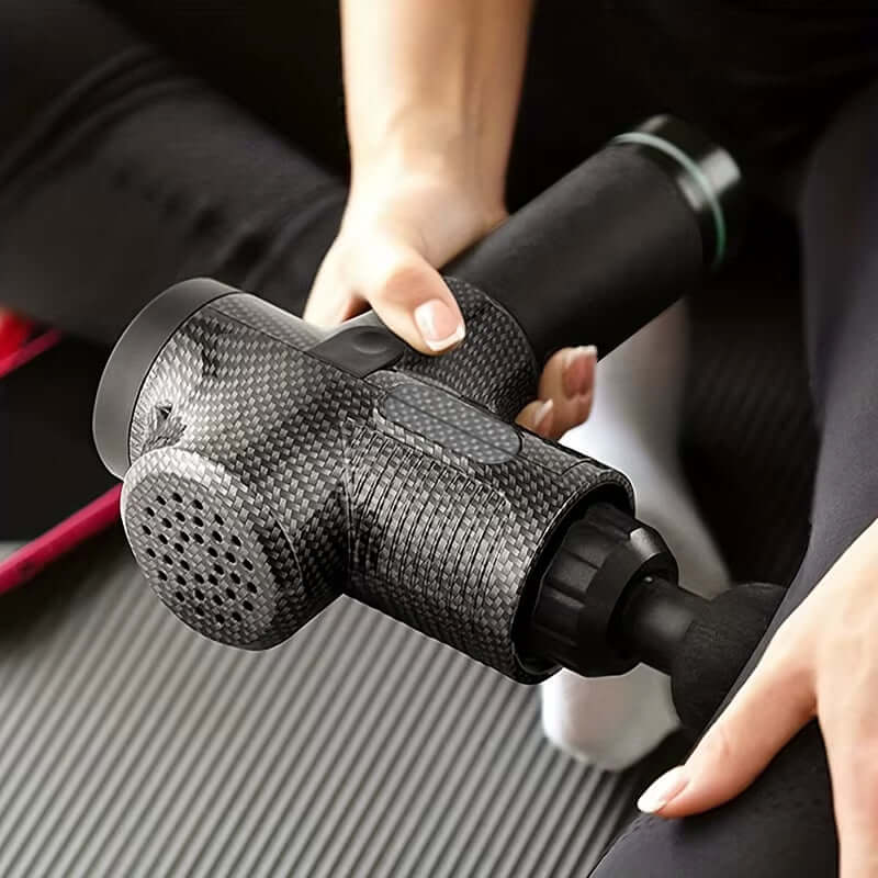 Deep Tissue Percussion Massage Gun-30-Speed Muscle Recovery in use for muscle relief