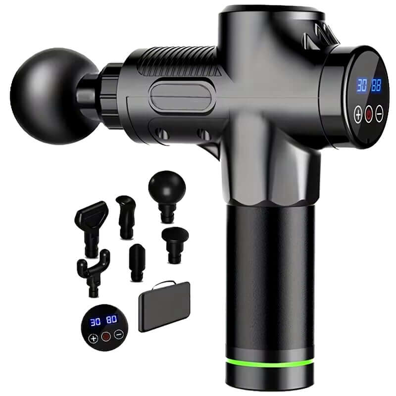 Deep Tissue Percussion Massage Gun-30-Speed Muscle Recovery with multiple attachments.