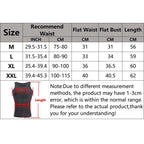 Men’s Slimming Compression Vest Size chart for a tank top with measurement details and a small image of a tank top.
