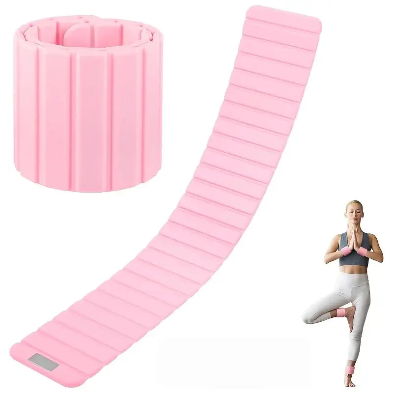 Magnetic Wrist & Ankle Weights 1kg 2.2 lbs. being use by a Female athlete doing yoga