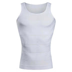 Men’s Slimming Compression Vest White Waist Trainer & Belly Control