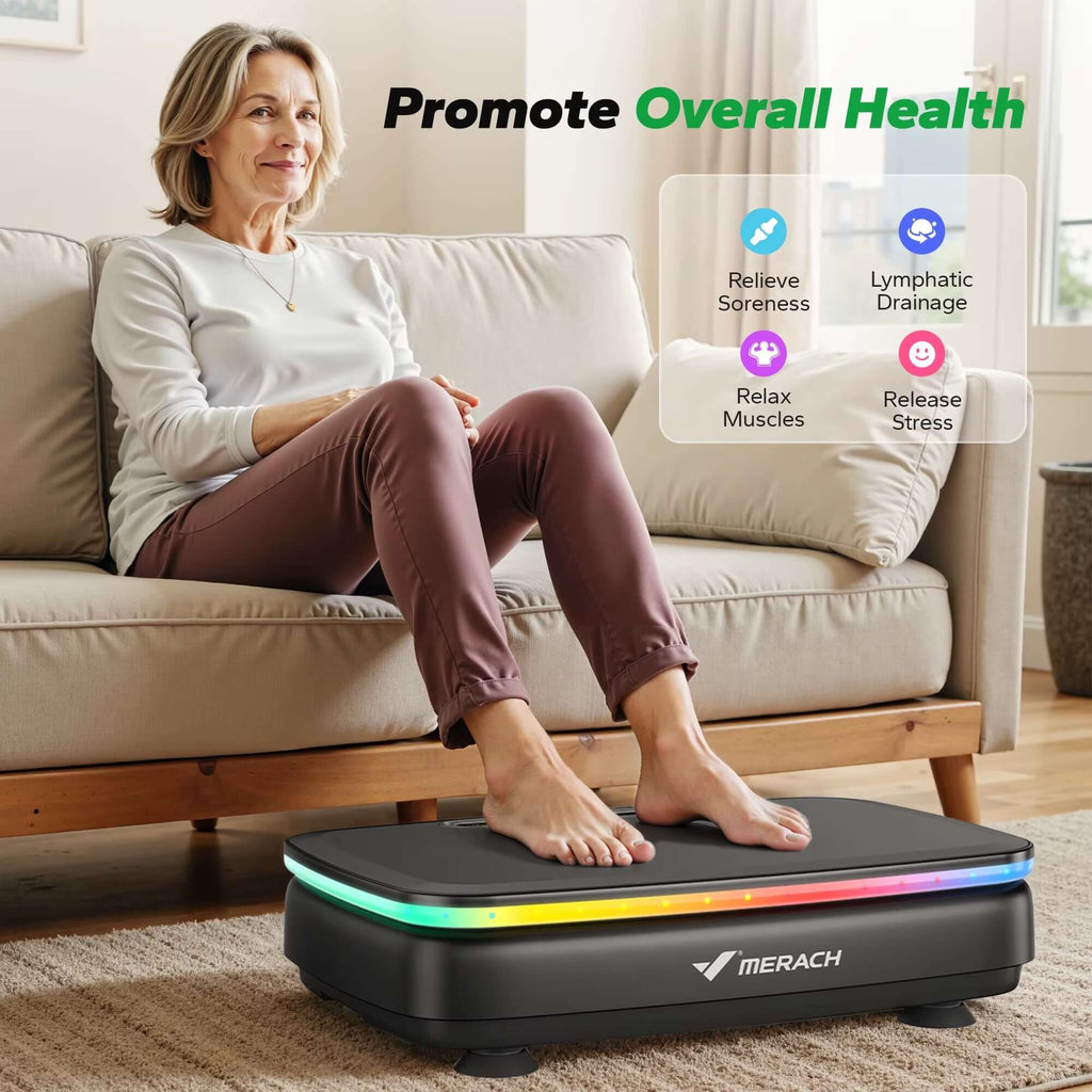 Vibration Plate Exercise Machine – Full-Body Fitness Platform with Resistance Bands for promoting overall health.