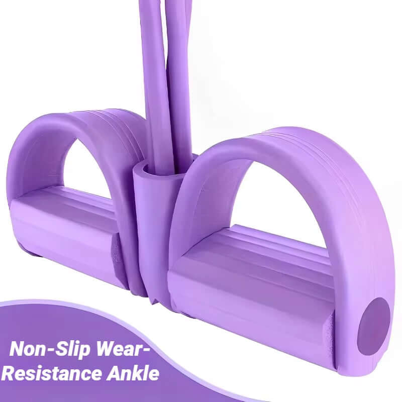 4-Tube Pedal Resistance Band Trainer with non-slip wear-resistant ankle sections for effective workouts.