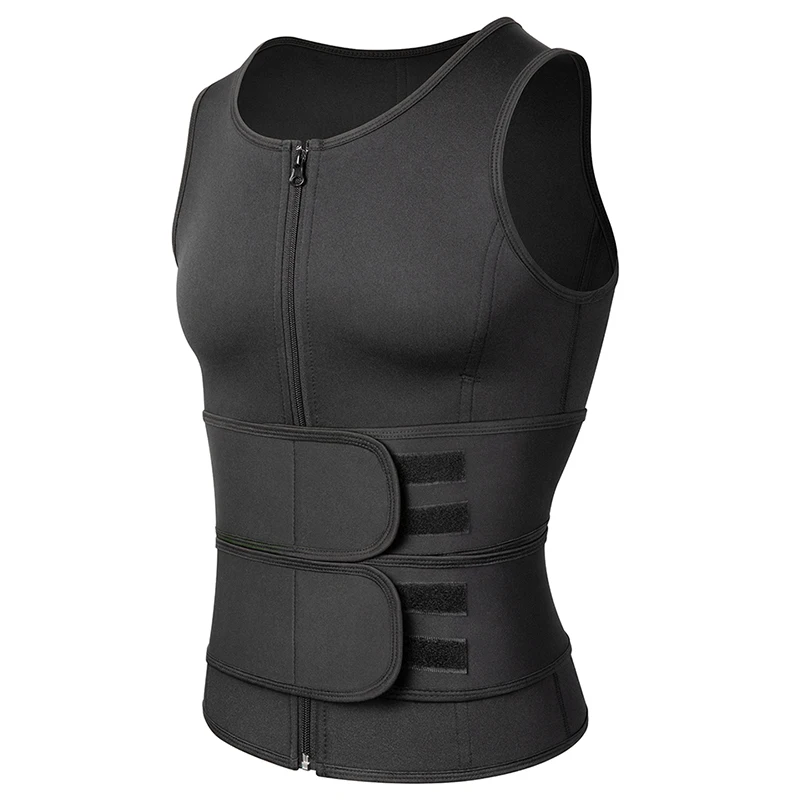 Neoprene Men's Shapers Sweat Vest for Men in black, designed for enhanced workout and maximum sauna effect.