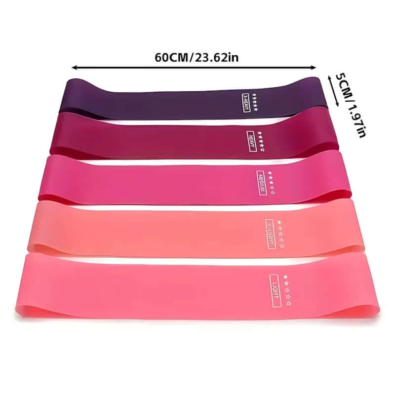Non-Slip Fabric Glute Resistance Band for Glutes, Hips & Legs in four color variants and Measurements