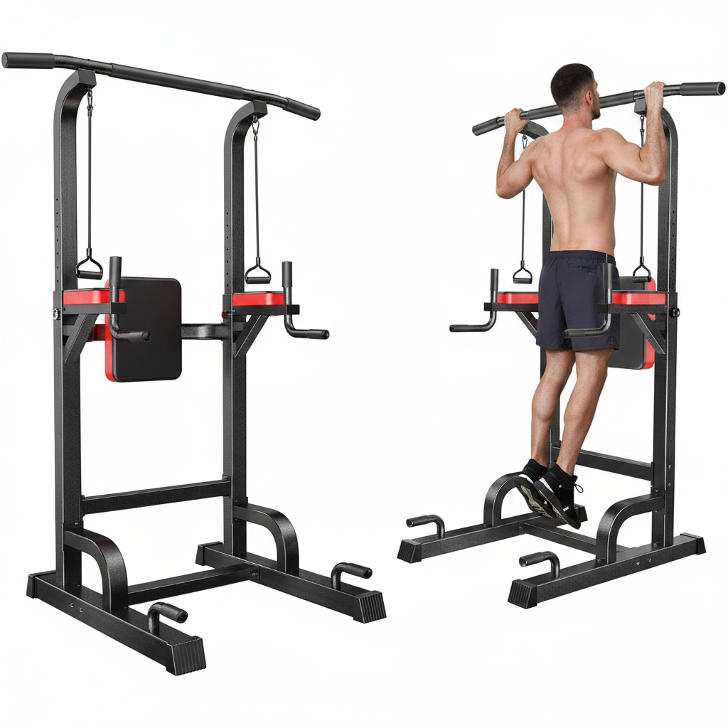 Heavy-duty 450LB Power Tower Pull-Up & Dip Station Home Gym