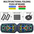 Portable Multifunctional Push-up Board Set with foam grips, non-slip mat, and rope for enhanced training.