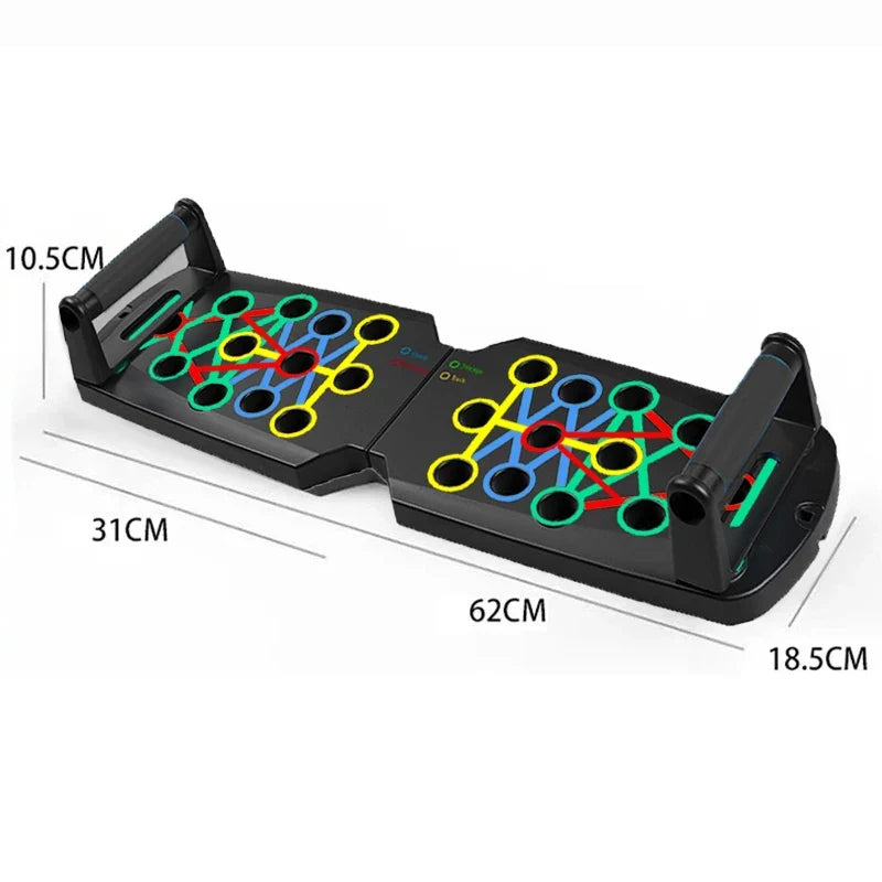 Portable Multifunctional Push-up Board Set with handles, foldable, designed for chest, abdomen, arms and back training.