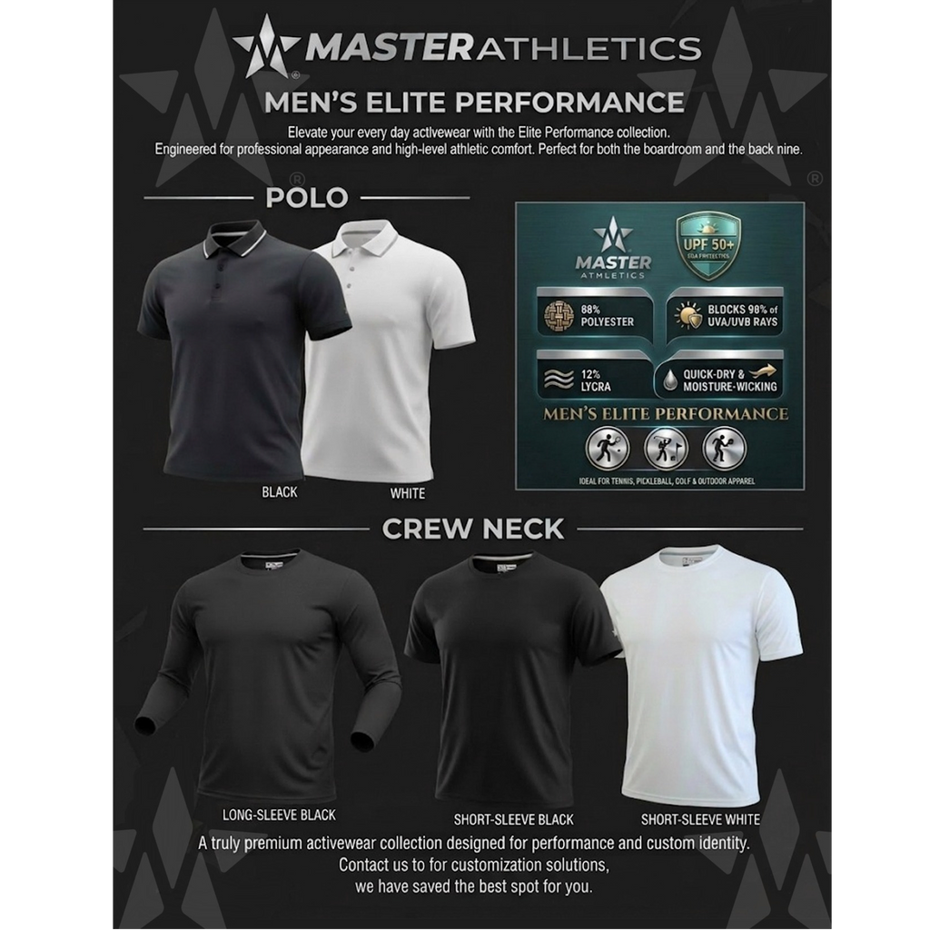 Master Athletics Men's Elite Performance Stretch Crew - UPF 50+