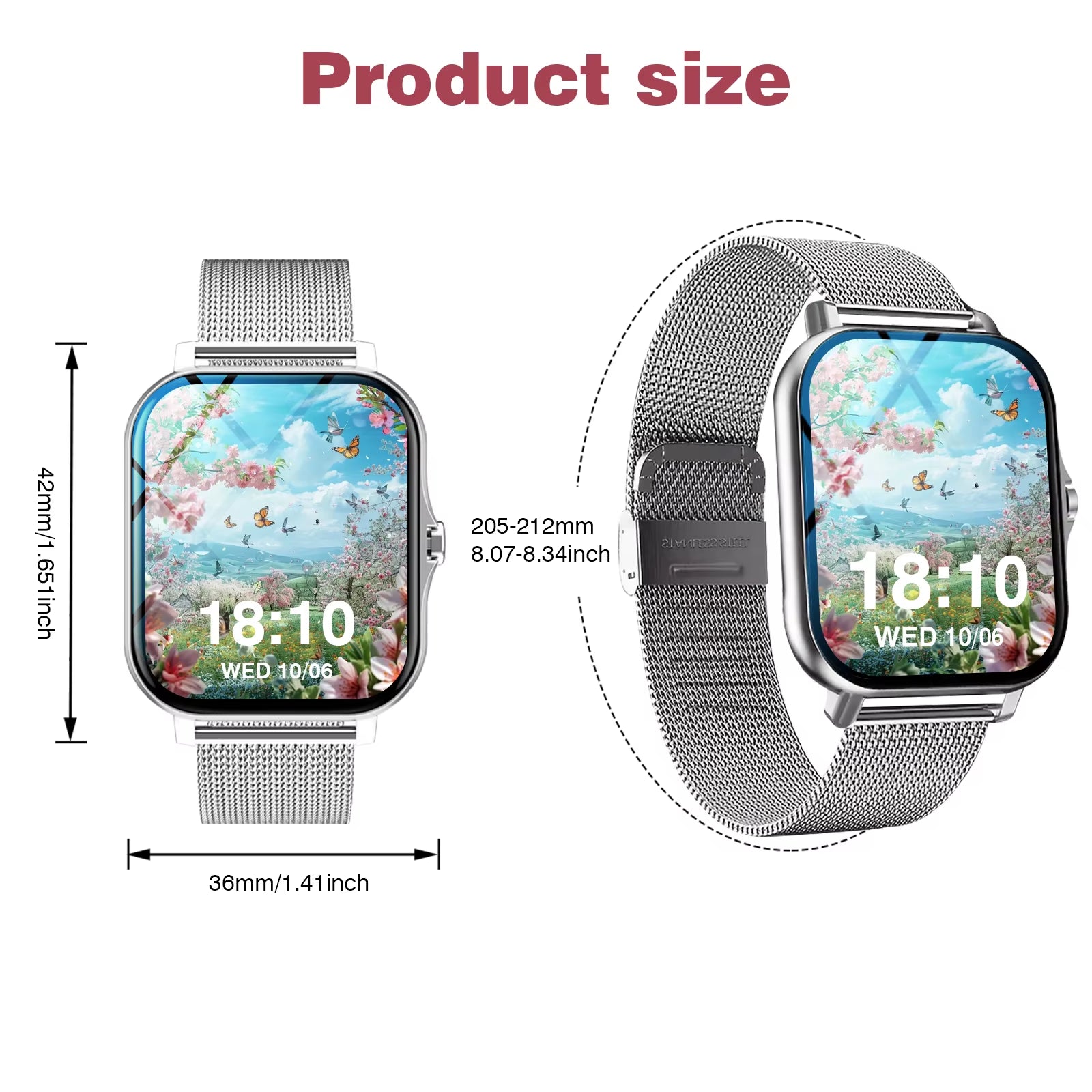 Smartwatch, Phone Answering/Calling, Multi-Sport Mode, Message Reminder View, Suitable for Men/Women