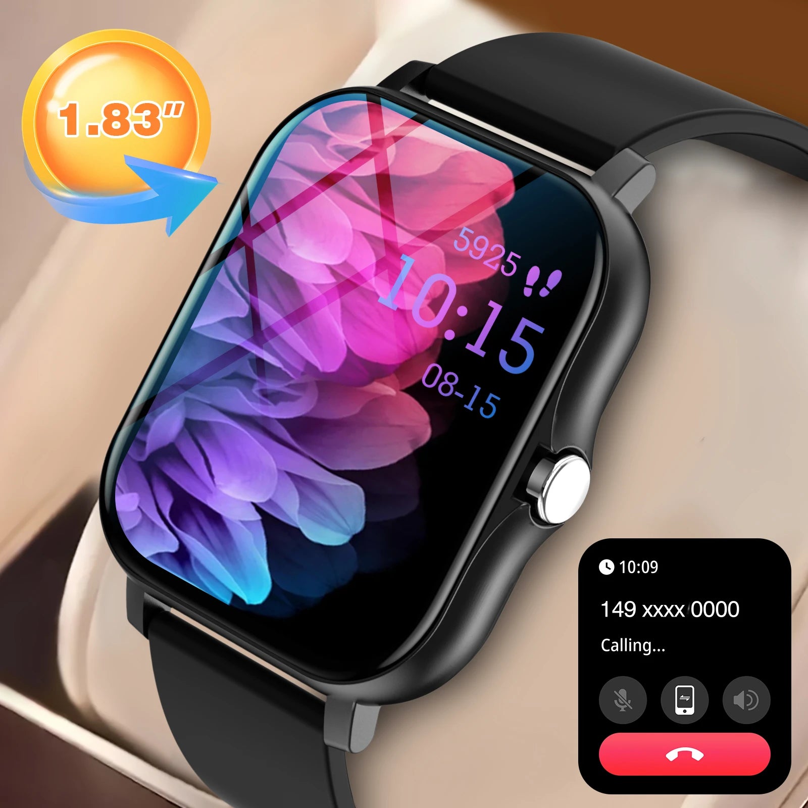 Smartwatch, Phone Answering/Calling, Multi-Sport Mode, Message Reminder View, Suitable for Men/Women