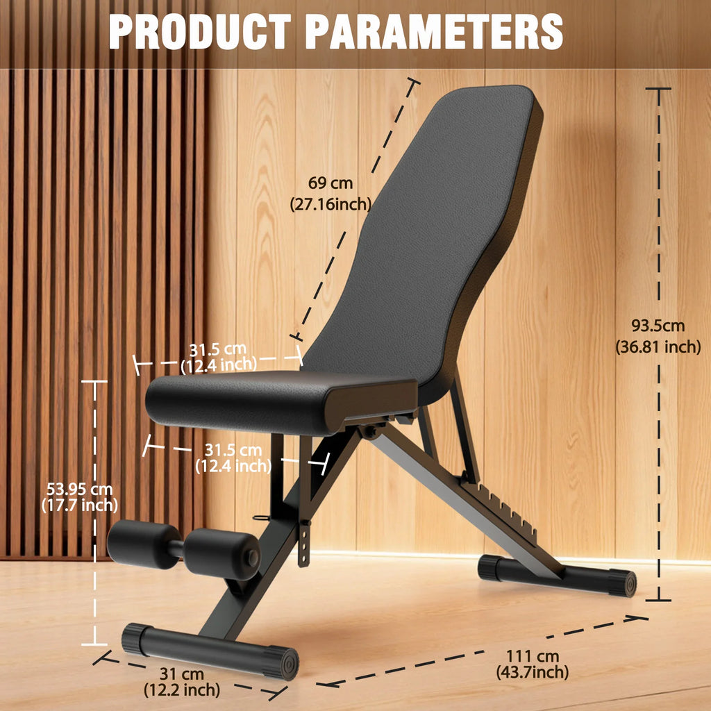 Weight Bench for Full Body Workout Multifunctional Strength Training Dumbbell Bench Press Adjustable Foldable 1000 Lbs Capacity