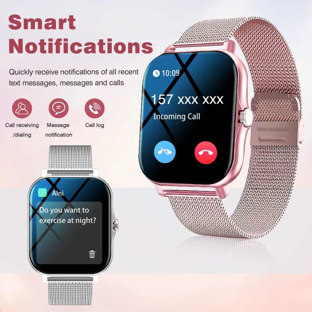 Smartwatch, Phone Answering/Calling, Multi-Sport Mode, Message Reminder View, Suitable for Men/Women