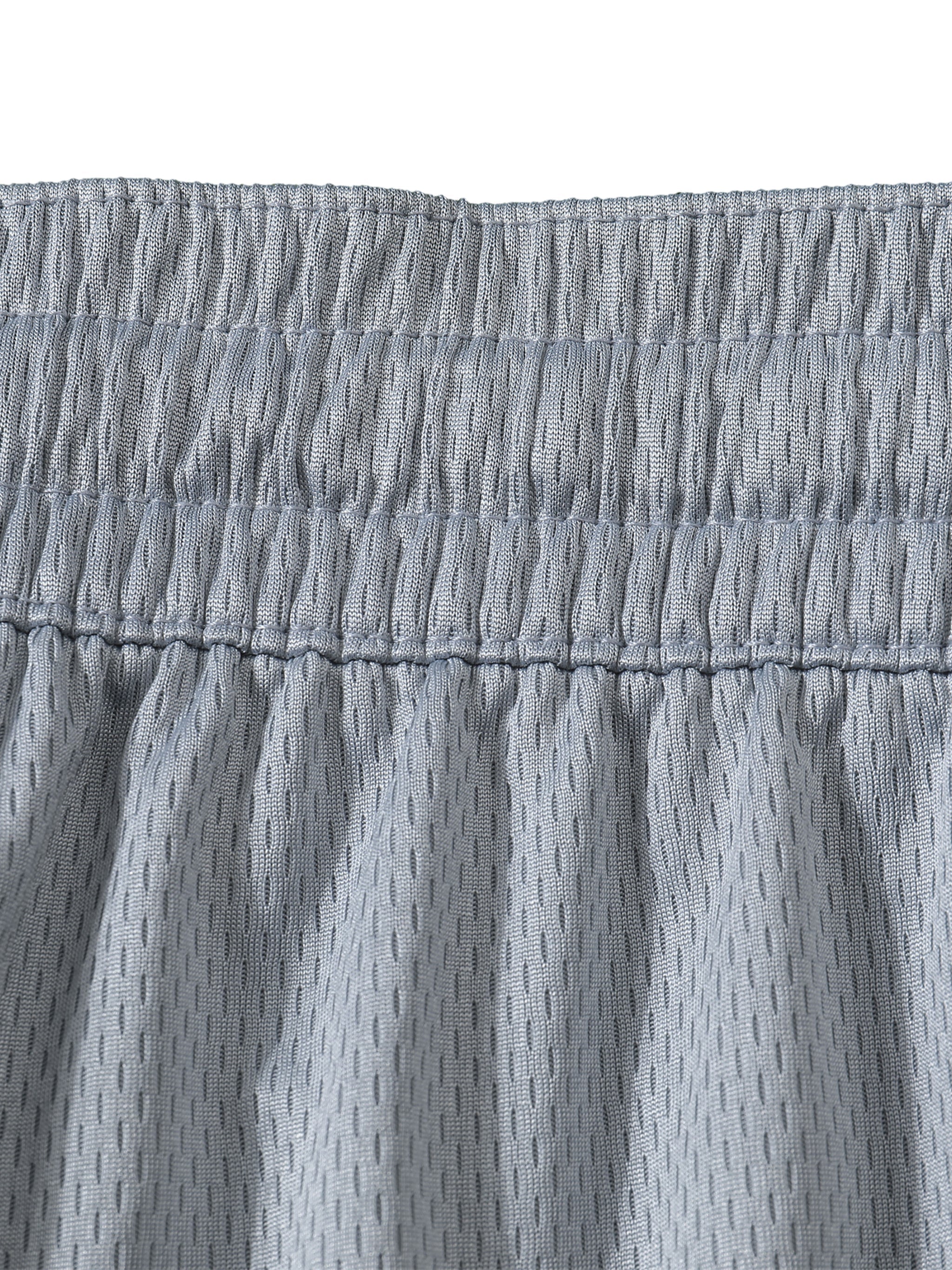 Loki & Ivy Classic Stripe Trim Basketball Shorts waistband detail, showcasing breathable fabric and elastic comfort.