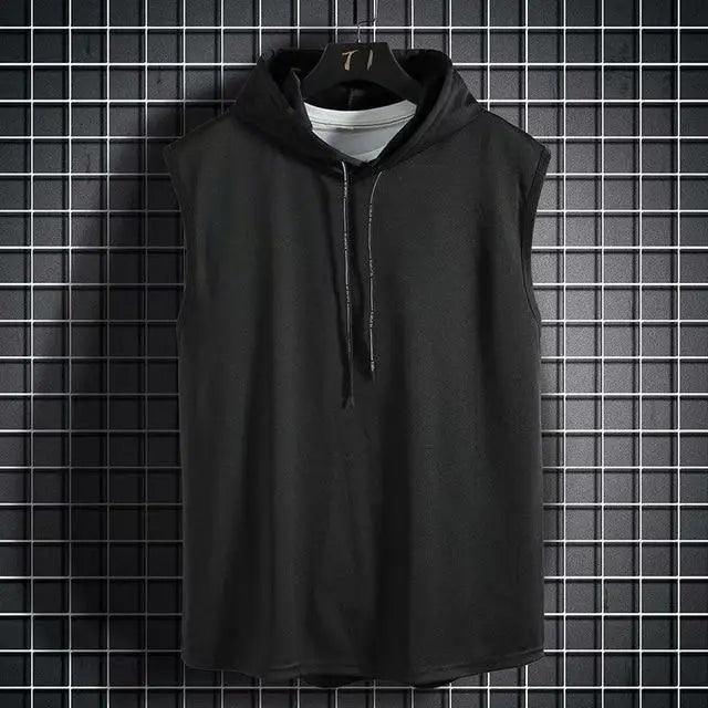 New Summer Men's Muscle Hoodie Vest Sleeveless
