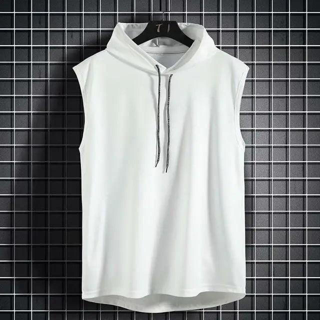 New Summer Men's Muscle Hoodie Vest Sleeveless
